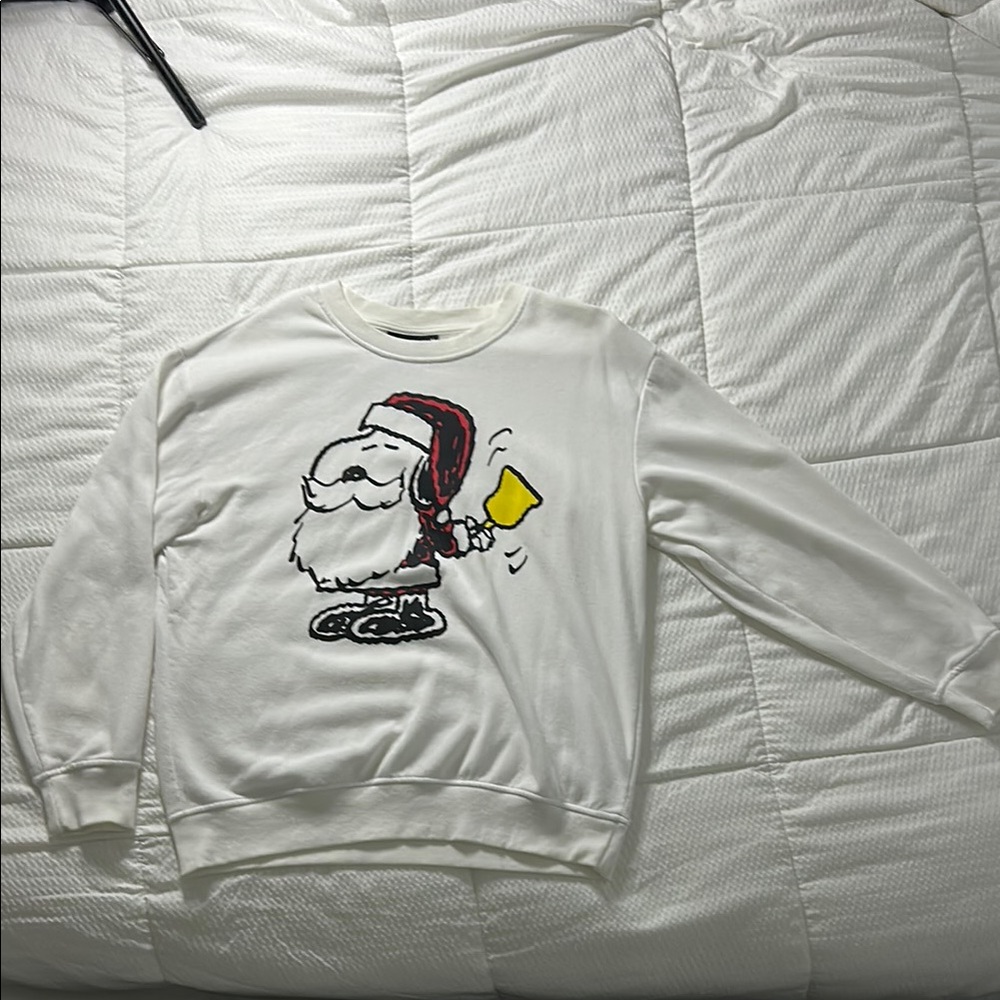 White Peanuts Santa Sweater